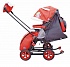 Санки-коляска Snow Galaxy City-1, дизайн - Мишка со звездой на красном, на больших колёсах Ева с сумкой и варежками   - миниатюра №3
